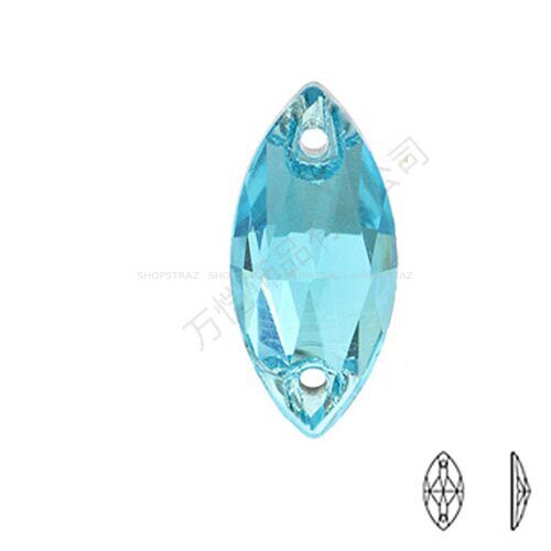 Пришивные стразы Navette(Лепесток) AQVAMARINE сегмент Premium
