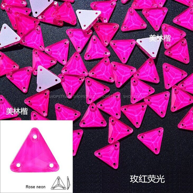 Пришивные стразы NEON PINK Triangle (Треугольник)ROZE NEON